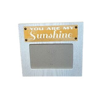 You Are My Sunshine Wood Picture Frame 4x6 Whitewash Yellow Burlap Farmhouse